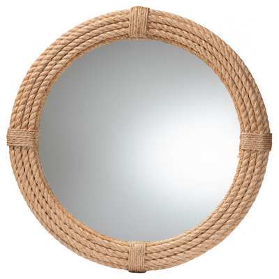 Miroir, fabriqué à partir de corde tissée, de verre miroitant et de bois d'ingénierie