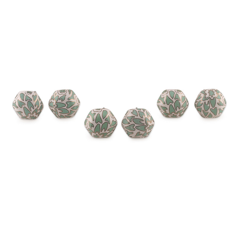 Ensemble de 6 boutons en céramique à la main Novica