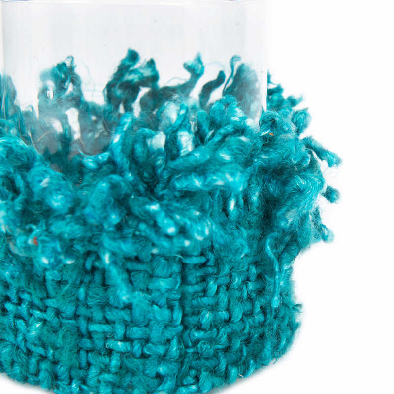 Tabletop Pillar, 13cm H x 10cm W x 10cm D, Aqua