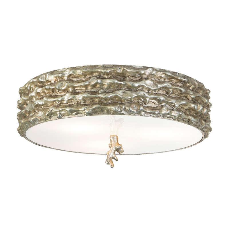 Plafonnier 3 lumières Rockledge Trellis Bone, Nickel