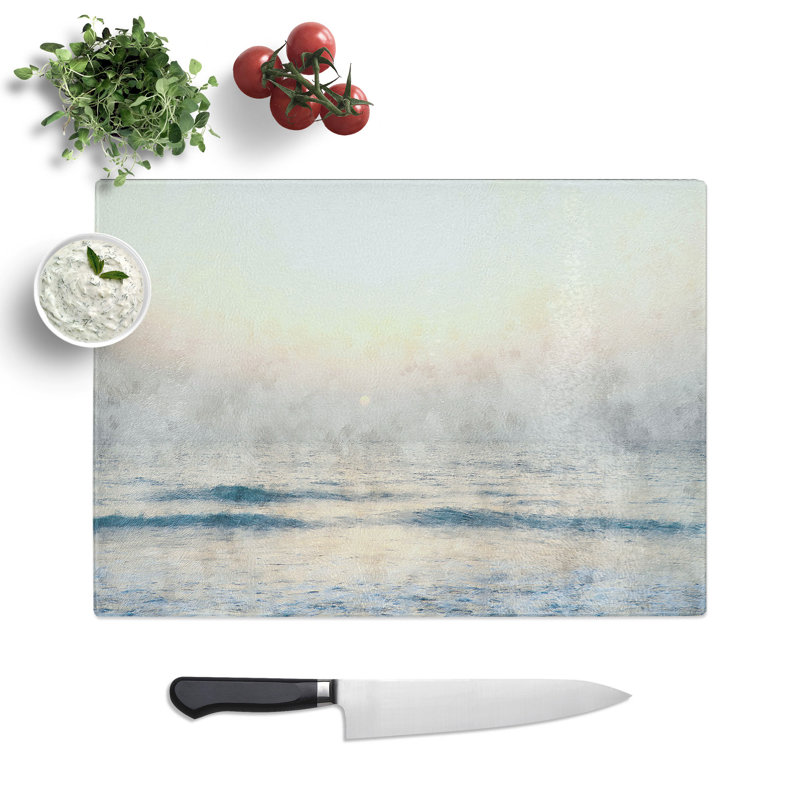 Tempered Glass Calm Sea Chopping Board, 20 cm x 28.5 cm