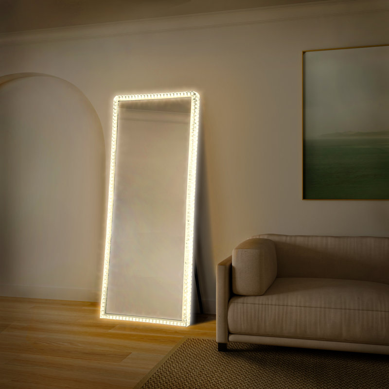 Miroir de plancher incliné Marilyn - 71 po, chrome
