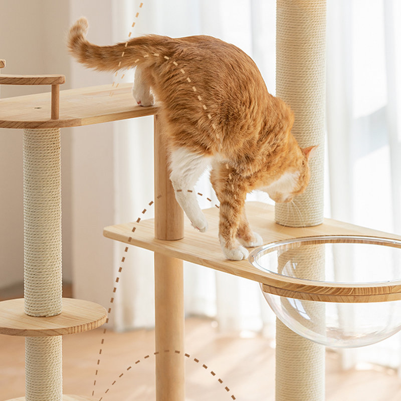 Simple Style Solid Wood Cat Tree