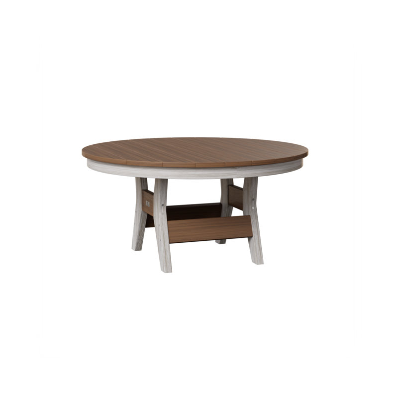Harbor Outdoor Round Coffee Table, Antique Mahogany, Seashell
