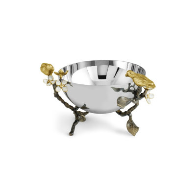 Lovebirds Stainless Steel and Enamelware Nut Bowl