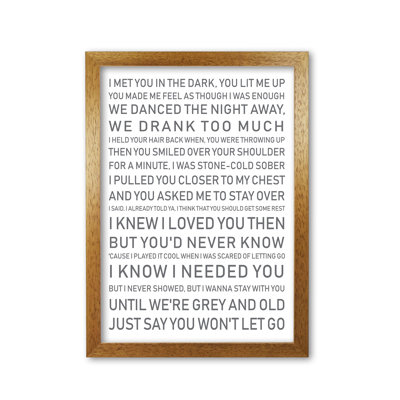 Say You Won't Let Go - Print