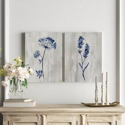 «Indigo Botanical I», ensemble de 2 reproductions d'impressions
