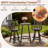  3 Piece Outdoor Swivel Adirondack Bar Set, 41.9" Patio Log Bar Height Table & 2 Bar Stools With High Back, 500 Lbs Heavy Duty Wooden Bar Stools Set For Deck Pub Garden Backyard, Carbonized-817748772
