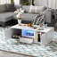 Table basse rectangulaire moderne ultrabrillante, table centrale élégante avec espace de rangement, mobilier d'appoint avec 16 lumières DEL de couleur pour le salon-1034774664
