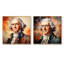 Portrait rétro de Thomas Jefferson I - ensemble de 2 décorations murales président / politique-450408192-450408197