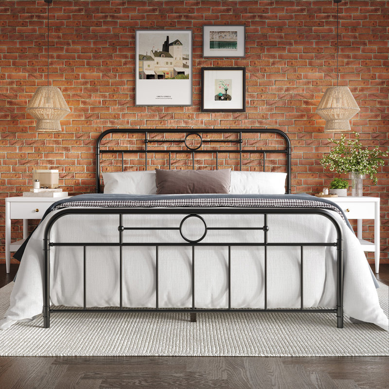 Avier Metal Spindle Bed, Black, Twin