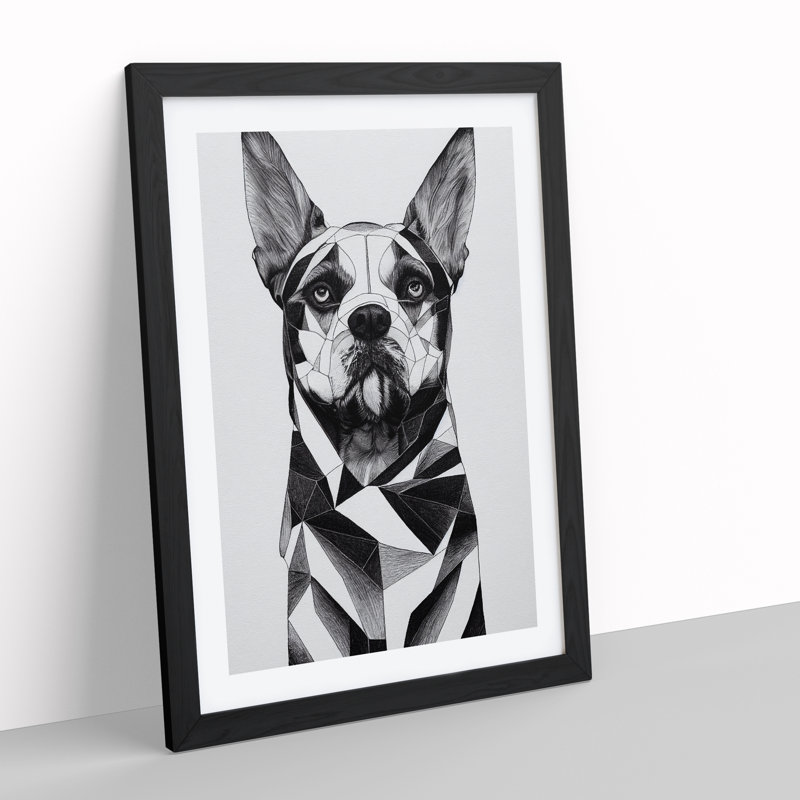 Deluxe Dog Abstract - Framed Print, Black, 64cm H x 46cm W x 2cm D
