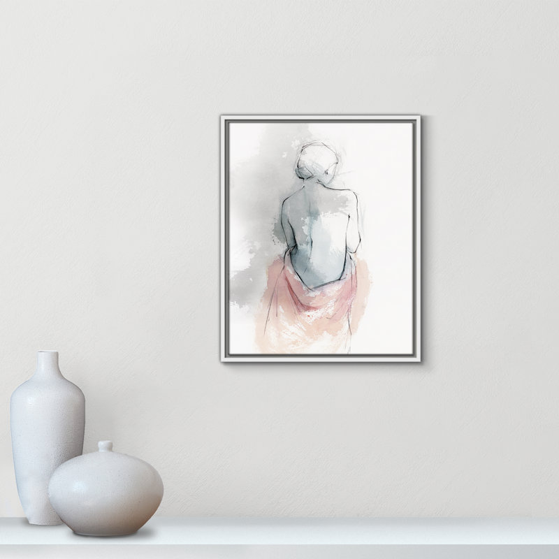 «Pastel Woman I» par Isabelle 7, reproduction d'art, H 21,5 po x l 17,5 po x P 2 po, Toile blanche encadrée