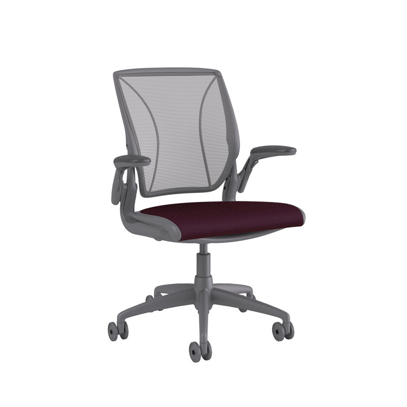 Mesh Task Chair, Gray, Pinstripe/Silver, Pinstripe/Silver