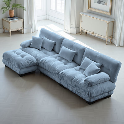 Canapé modulaire de luxe - canapé surdimensionné en L avec repose-pieds