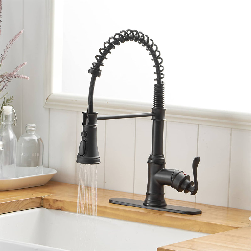 AWZTOO Pull Down Kitchen Faucet, Matte Black