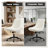 Linen Armless Swivel Task Chair with Tilting Rock and Adjustable Seat Height, Beige-27295841