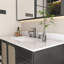Dessus de meuble-lavabo en marbre de 43 pouces, comptoir blanc avec 3 trous de robinet pré-percés, comptoir de salle de bain avec lavabo central rectangulaire encastré et dosseret de 4 po de hauteur, Bianco Carrara Venato