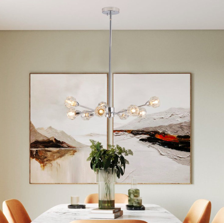 1 - Light Chandelier, Chrome