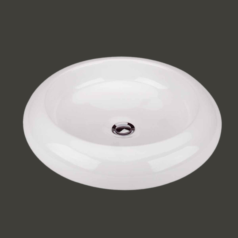 20'' White Ceramic Round Countertop Bathroom Vessel Sink