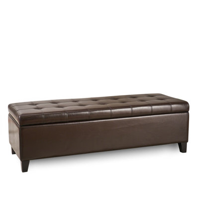 Hoagland Bonded Leather Upholstered Storage Bench