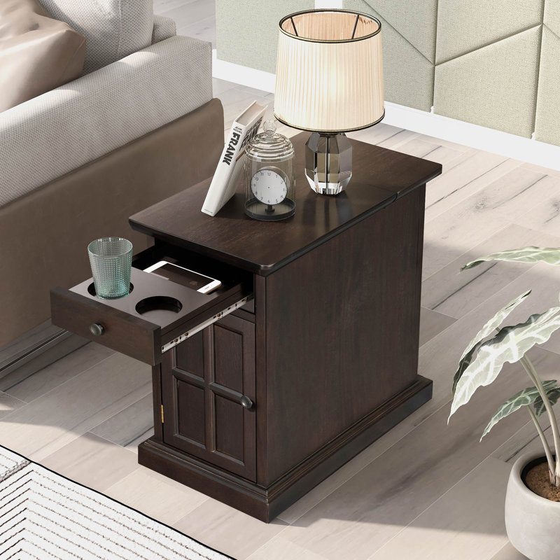 Table de bout de salon Classic Classic avec ports USB, Espresso