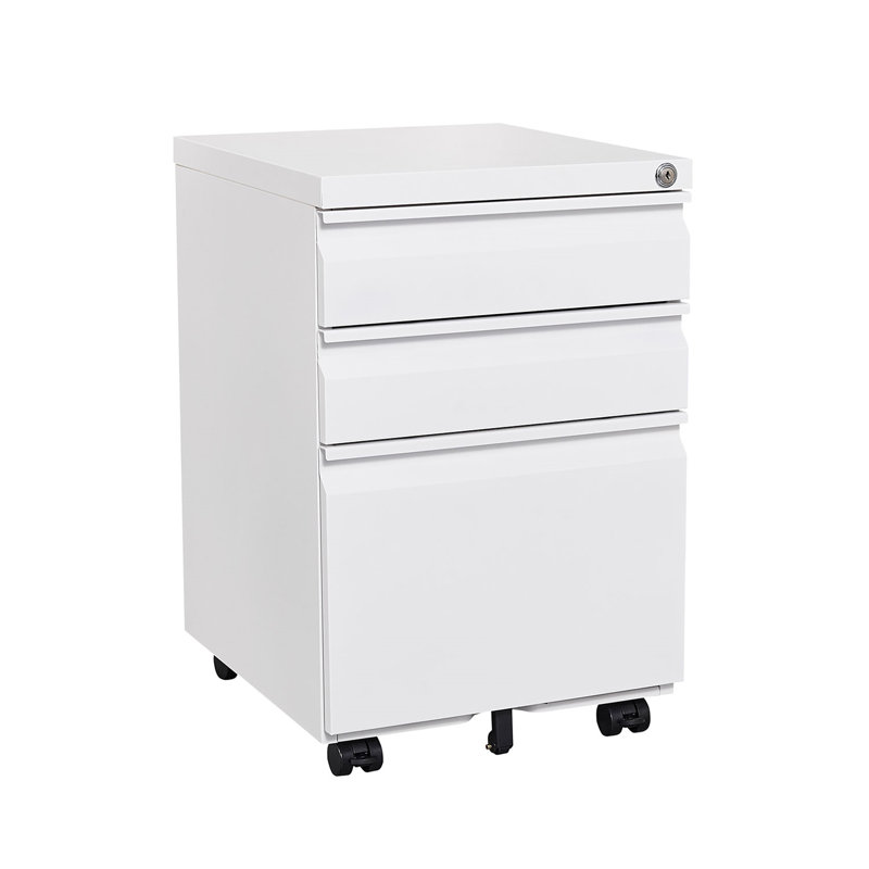 [Installation Required] 3-Drawer Mobile Filing Cabinet With Lock, Legal/Letter Sized Office Storage Filing Cabinet, Metal Filing Cabinet (White),Suitable For Offices And Study Rooms