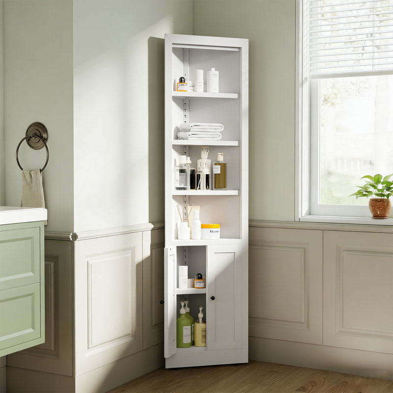 70.9" Tall Metal Corner Storage Cabinet with 2 Doors, 70.9"H*10.4"D