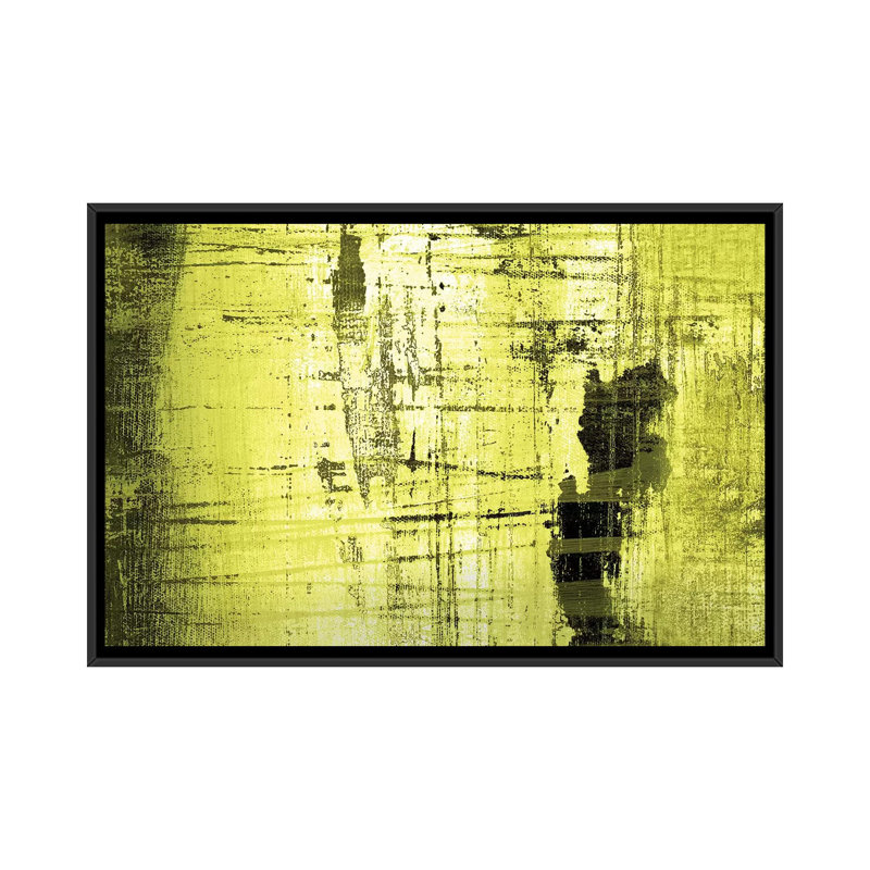 « vertical lime », impression sur toile, H 18 po x l 26 po x P 1,5 po, Toile avec cadre noir, Pas de tapis