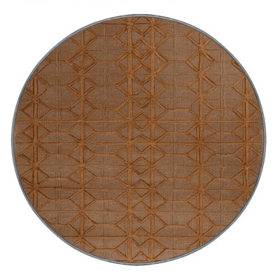 Machine Washable Trellis Brown Area Rug