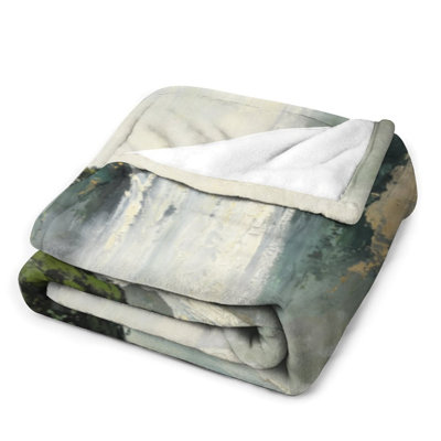 Jeté en flanelle Misty Pine Waterfall Luxury