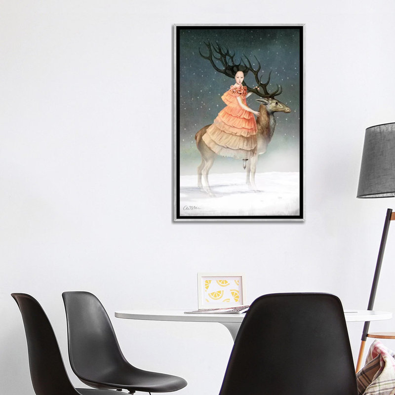 «My Dear Friend» par Catrin Welz-Stein - reproduction, H 40 po x l 26 po x P 1,5 po, Toile avec cadre argenté, Pas de tapis
