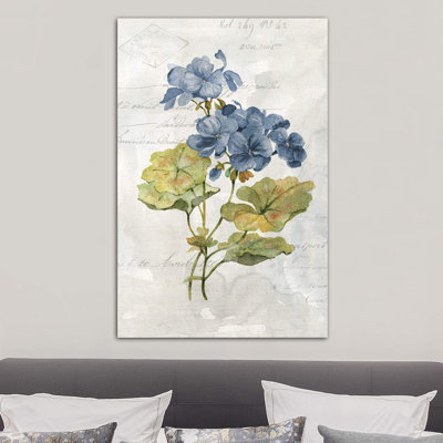 Blue Linen Geranium by Carol Robinson - Wrapped Canvas Print