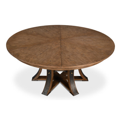 Tower Round Oak Pedestal Dining Table