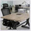 Bureau de luxe luxueux avec pieds en demi-lune dorés, alliant élégance et durabilité pour les espaces de travail modernes.