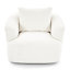 Fauteuil demi-tonneau pivotant rembourré avec coussin décoratif-1373609925