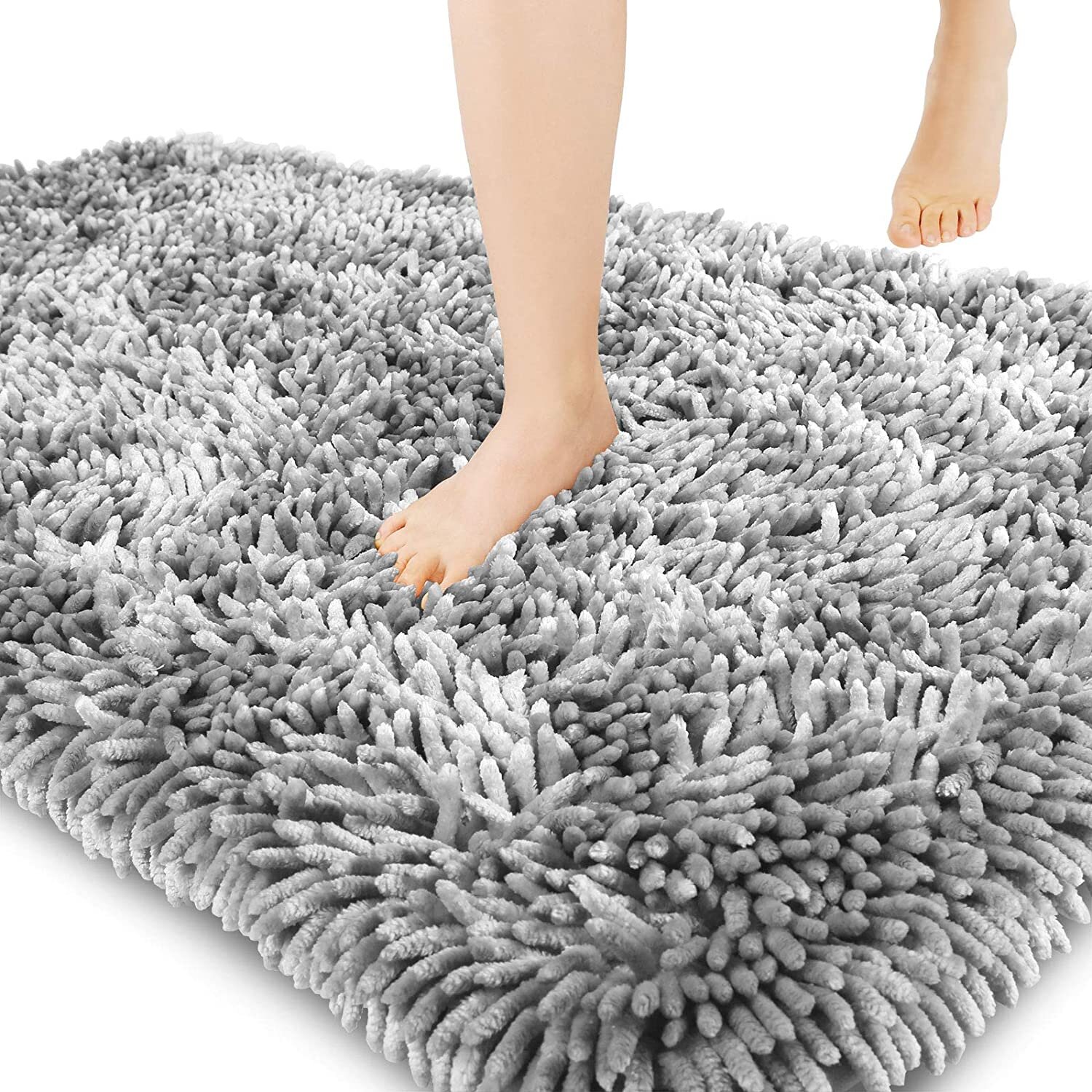 Chenille Bath Rug with Non-Slip Backing Hokku Designs