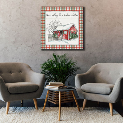  'Holiday On The Farm 4 Plaid' by Anne Tavoletti Canvas Wall Art, 37" x 37"