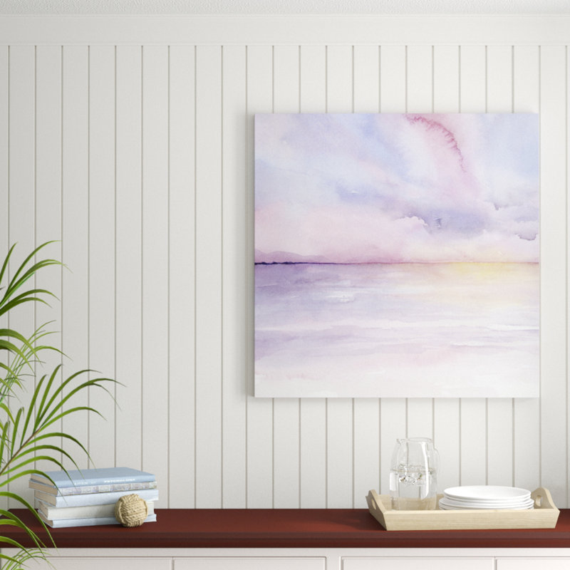 «Pale Sunset I», peinture sur toile, H 36 po x l 36 po