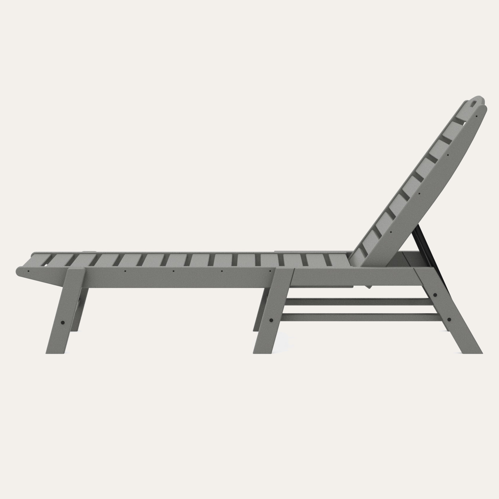 POLYWOOD® Nautical 24" Patio Chaise Lounge, Slate Gray