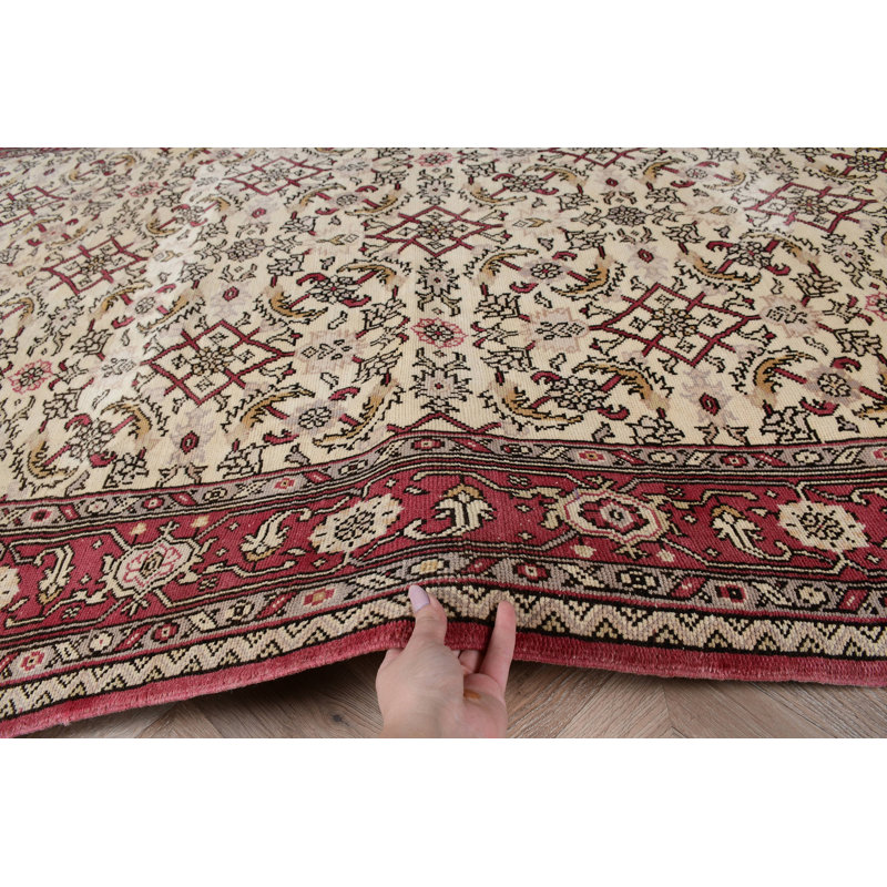 Anatolian Turkish Vintage Area Rug For Living Room And Bedroom In Beige - Ideal Home Gift Item
