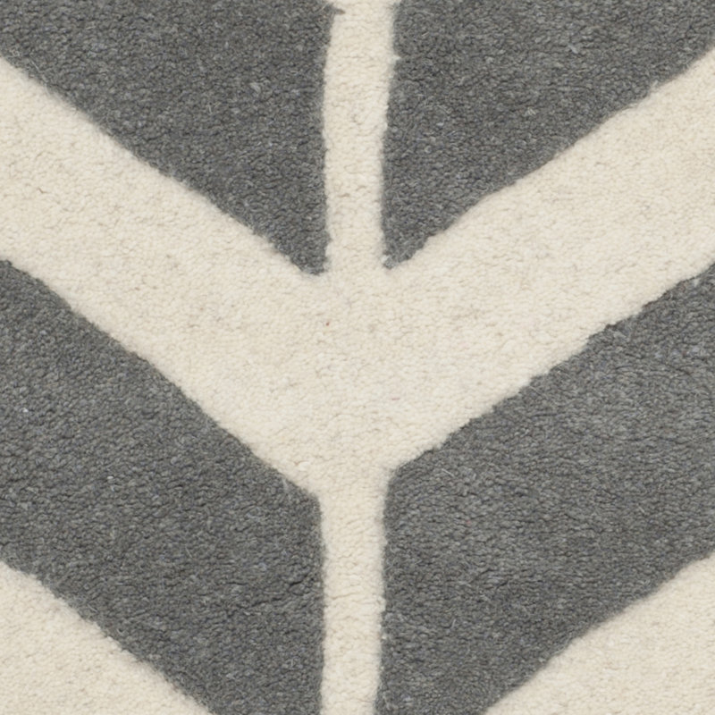 Chatham Easton 36" Dark Grey Ivory Hand-Tufted Square Wool Rug