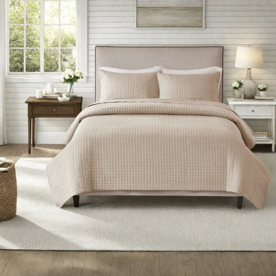 Reversible Bedding Sets, Microfiber King Cal King Khaki Home Quilt