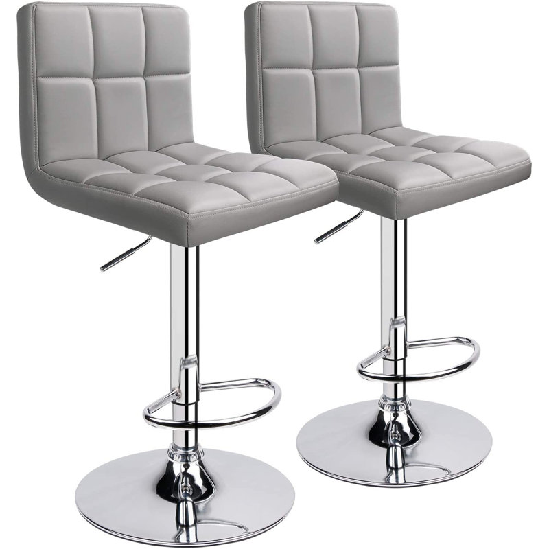 Ludmil Swivel Adjustable Height 32.5" Bar Stool, Khaki, 2