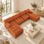 Canapé et chaise longue modulaire réversible avec repose-pieds en velours de 138,6 po Jesse-1994907602
