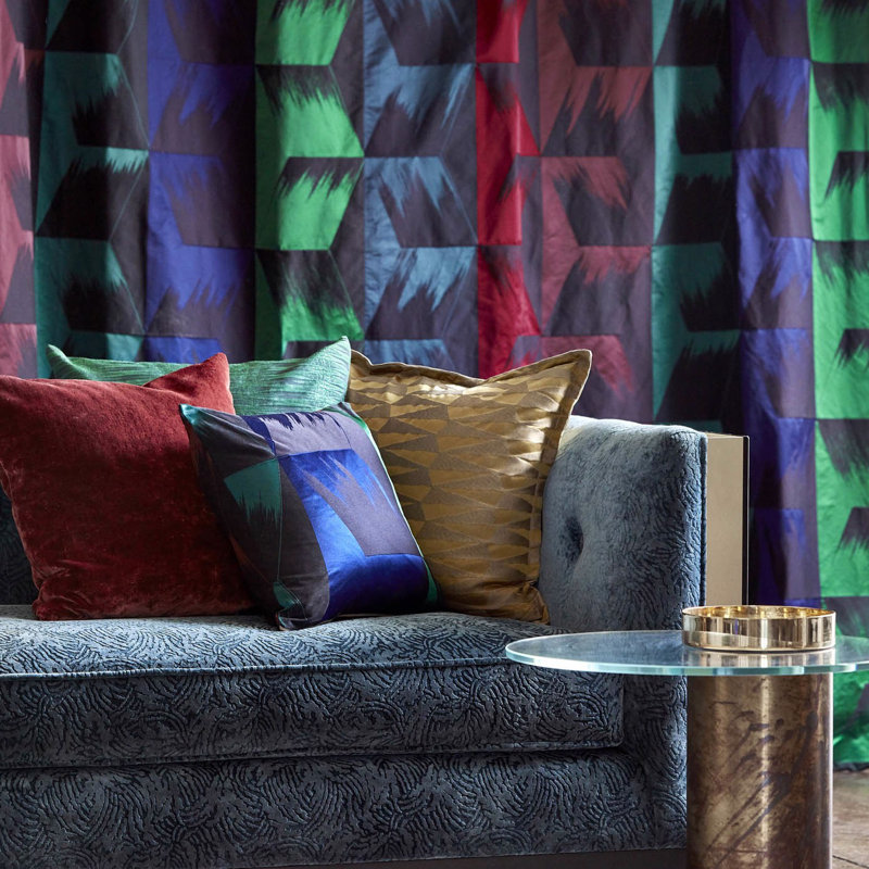 Rhombi Stripe Fabric, Jewel