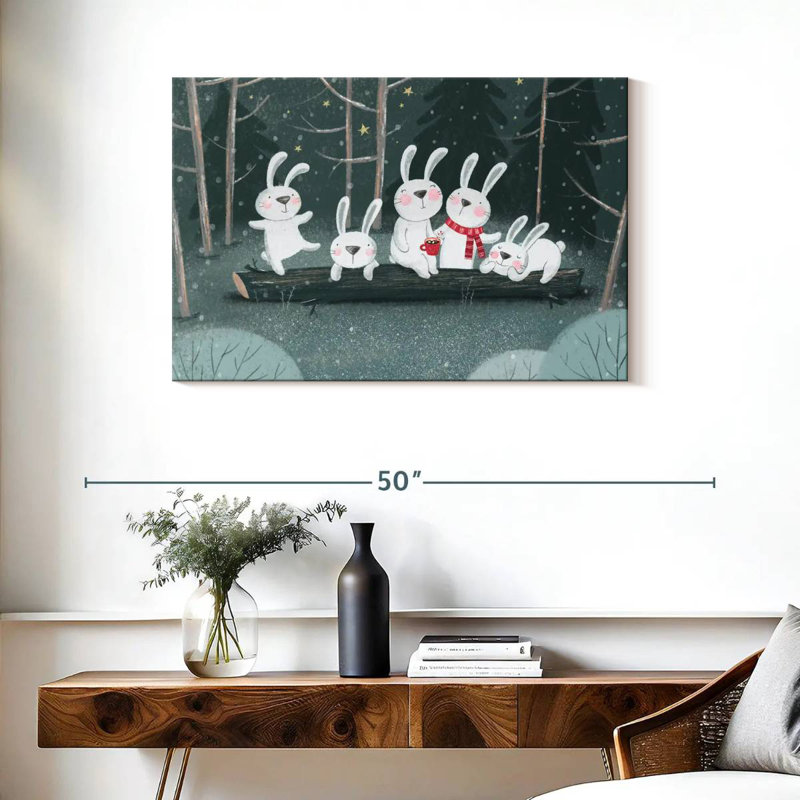 Lapins d'hiver, H 24 po x l 36 po