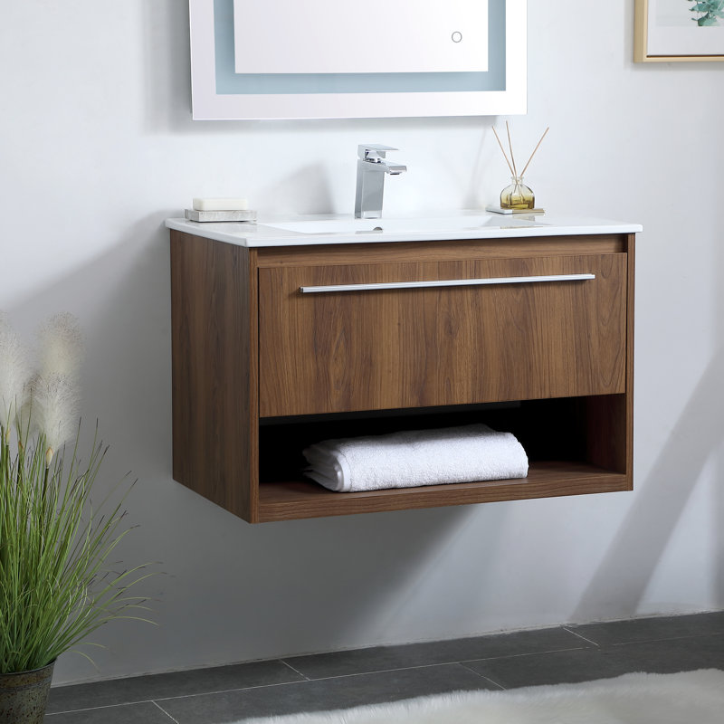 Ensemble de meuble-lavabo simple 30 po Kasper, Noyer brun