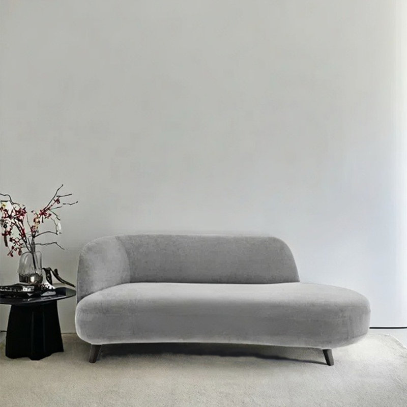 Méridienne simple au design créatif et moderne, Gris, Orienté à gauche (vu de face)