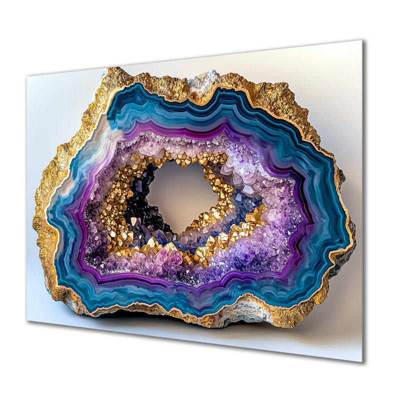 Agate «Dream River», impression sur métal traditionnelle, H 12 po x l 20 po x P 0,84 po